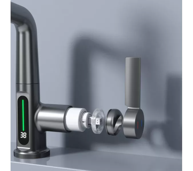 Смеситель для раковины Black&White SD3027GM, Выбрать цвет: Оружейная сталь, изображение 7