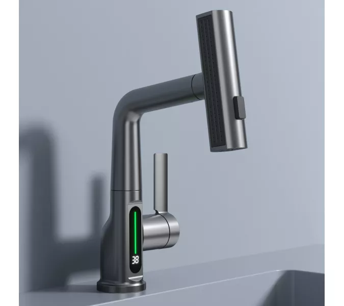 Смеситель для раковины Black&White SD3027GM, Выбрать цвет: Оружейная сталь, изображение 6