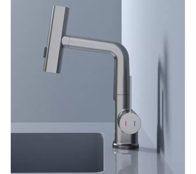 Смеситель для раковины Black&White SD3027GM, Выбрать цвет: Оружейная сталь, изображение 12