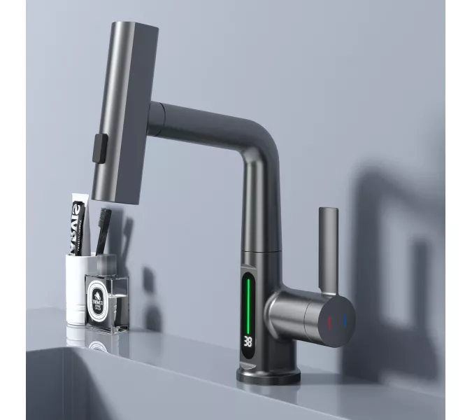 Смеситель для раковины Black&White SD3027GM, Выбрать цвет: Оружейная сталь, изображение 10