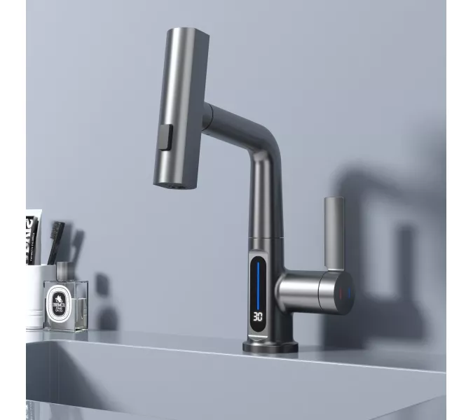 Смеситель для раковины Black&White SD3027GM, Выбрать цвет: Оружейная сталь, изображение 9