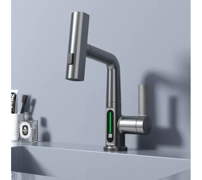 Смеситель для раковины Black&White SD3027GM, Выбрать цвет: Оружейная сталь