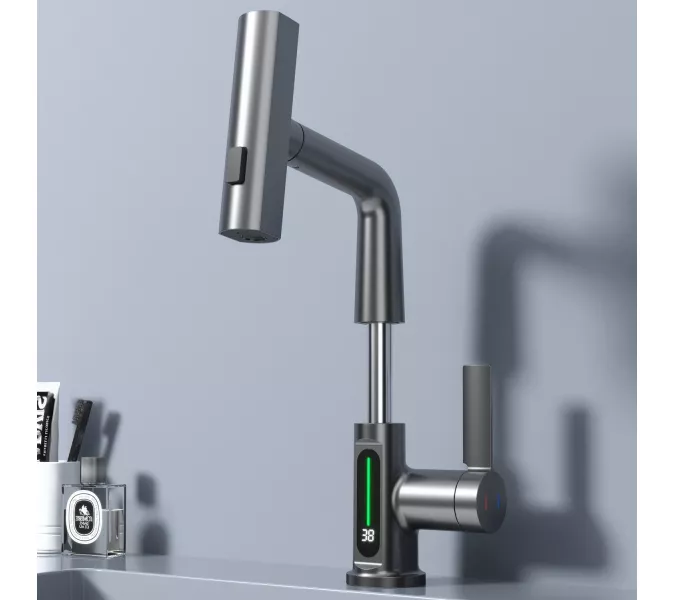 Смеситель для раковины Black&White SD3027GM, Выбрать цвет: Оружейная сталь, изображение 2