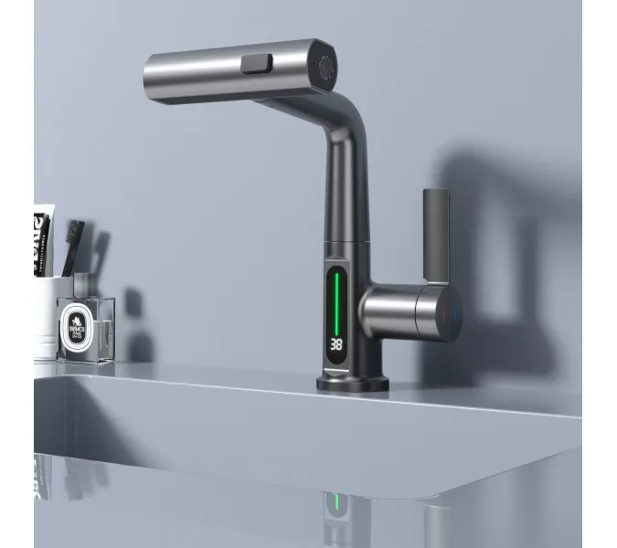 Смеситель для раковины Black&White SD3027GM, Выбрать цвет: Оружейная сталь, изображение 3