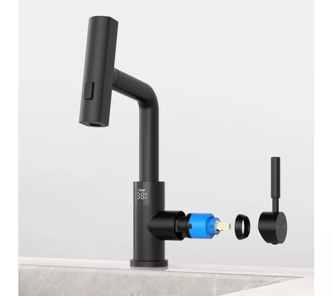 Смеситель для раковины Black&White SD3028B, Выбрать цвет: Черный, изображение 8