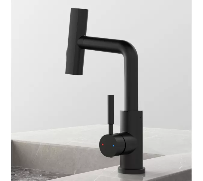 Смеситель для раковины Black&White SD3028B, Выбрать цвет: Черный