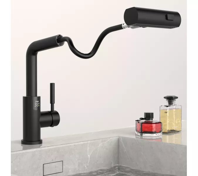 Смеситель для раковины Black&White SD3028B, Выбрать цвет: Черный, изображение 4