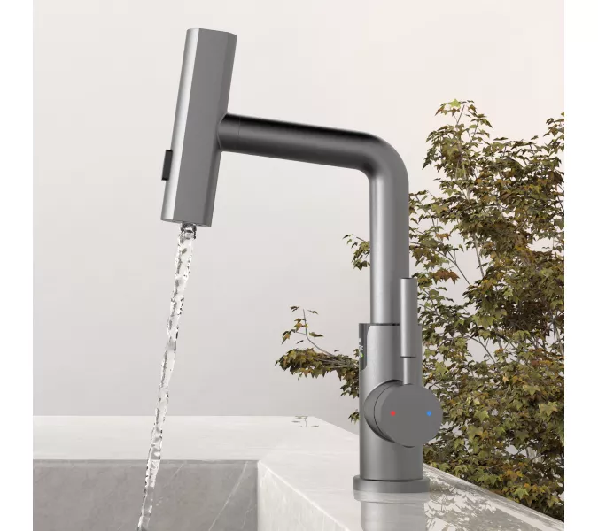 Смеситель для раковины Black&White SD3028GM, Выбрать цвет: Оружейная сталь, изображение 8