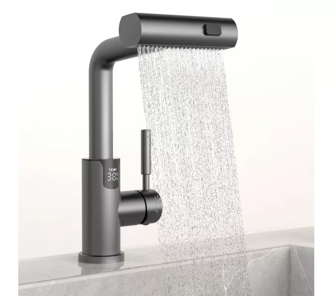 Смеситель для раковины Black&White SD3028GM, Выбрать цвет: Оружейная сталь, изображение 7