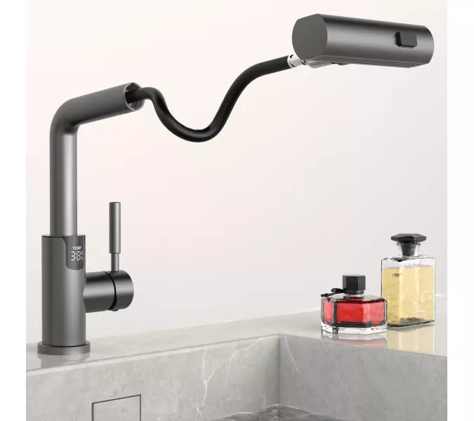 Смеситель для раковины Black&White SD3028GM, Выбрать цвет: Оружейная сталь, изображение 6