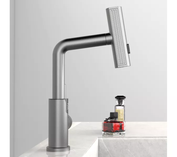 Смеситель для раковины Black&White SD3028GM, Выбрать цвет: Оружейная сталь, изображение 5