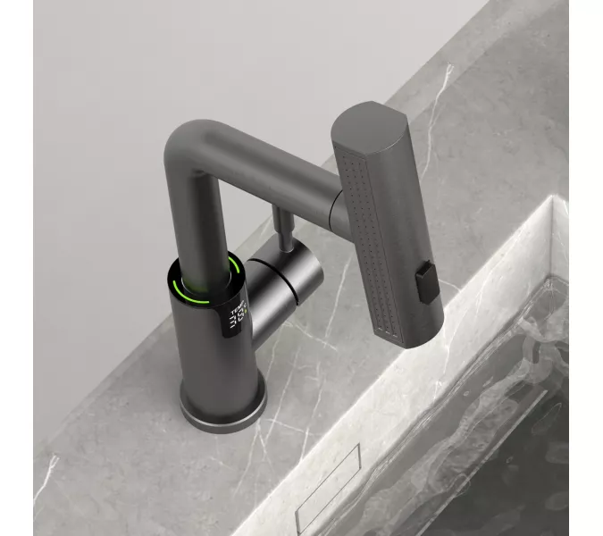 Смеситель для раковины Black&White SD3028GM, Выбрать цвет: Оружейная сталь, изображение 4