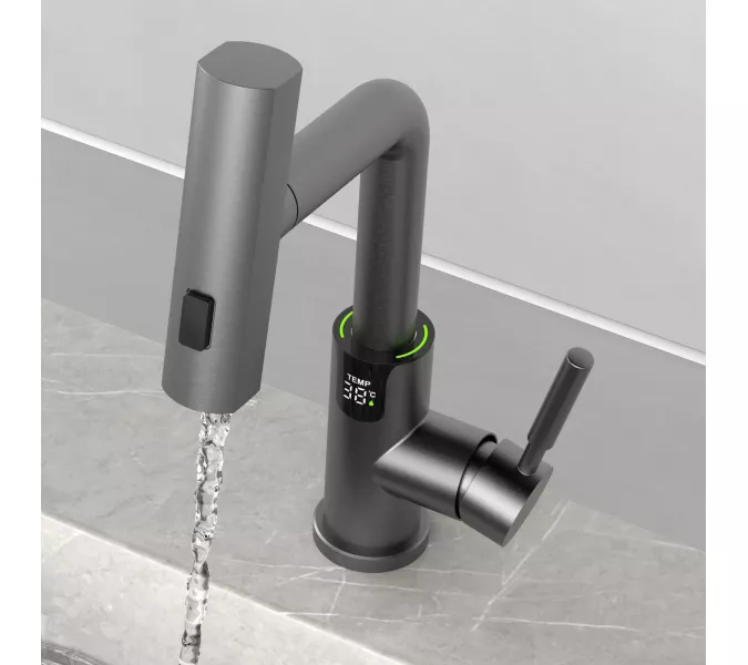 Смеситель для раковины Black&White SD3028GM, Выбрать цвет: Оружейная сталь, изображение 3