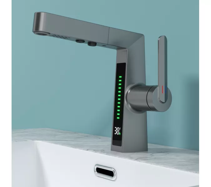 Смеситель для раковины Black&White SD3029GM, Выбрать цвет: Оружейная сталь