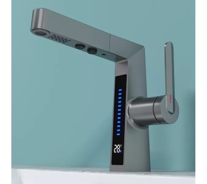 Смеситель для раковины Black&White SD3029GM, Выбрать цвет: Оружейная сталь, изображение 4