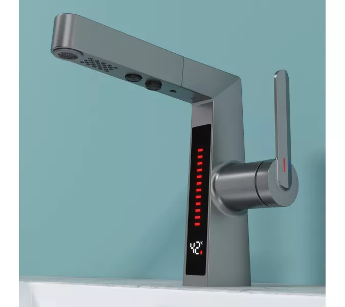 Смеситель для раковины Black&White SD3029GM, Выбрать цвет: Оружейная сталь, изображение 5