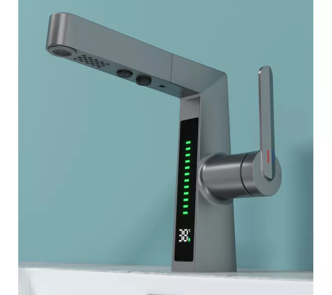 Смеситель для раковины Black&White SD3029GM, Выбрать цвет: Оружейная сталь, изображение 3