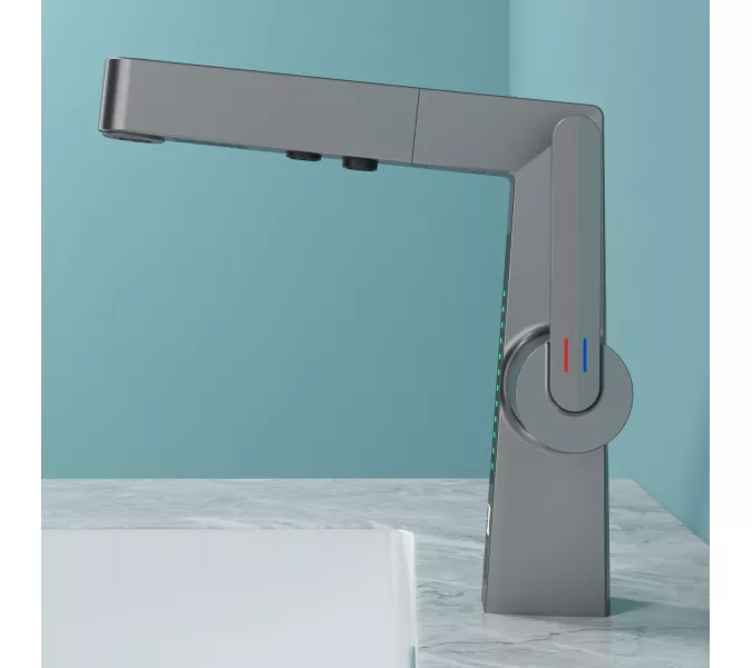 Смеситель для раковины Black&White SD3029GM, Выбрать цвет: Оружейная сталь, изображение 7