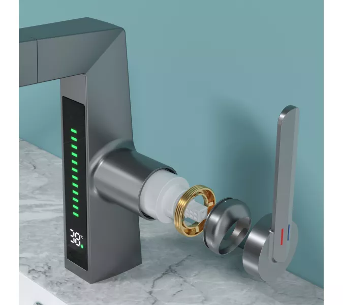 Смеситель для раковины Black&White SD3029GM, Выбрать цвет: Оружейная сталь, изображение 10