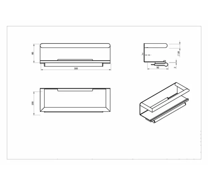 Полка со стеклоочистителем на магните Black & White SN-2351, изображение 2