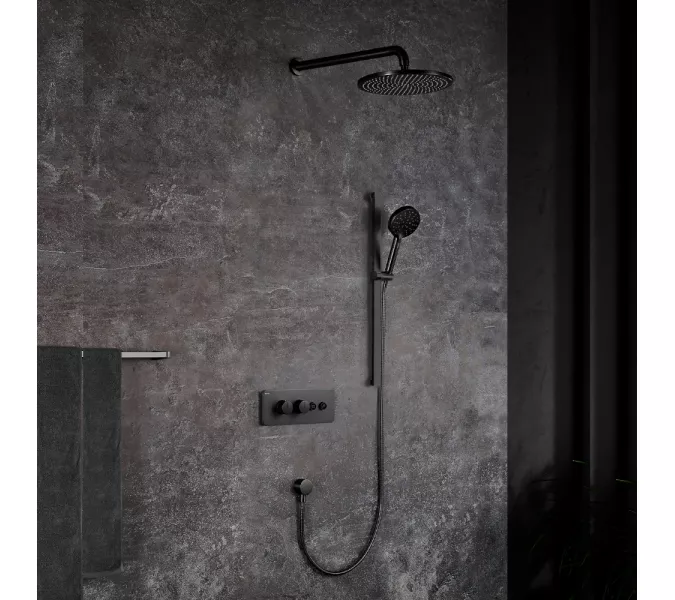 Встроенная душевая система Black&White U7646GM, Выбрать цвет: Оружейная сталь