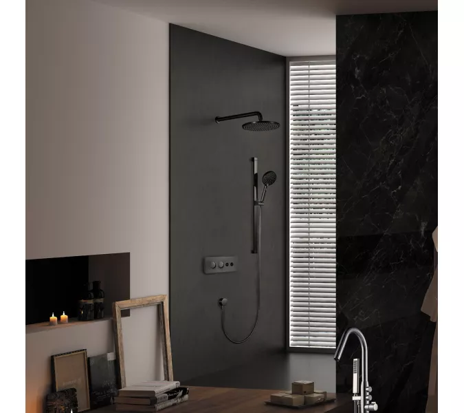 Встроенная душевая система Black&White U7646GM, Выбрать цвет: Оружейная сталь, изображение 4