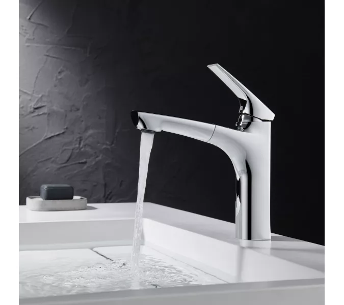 Смеситель для раковины Black&White UK7901C, Выбрать цвет: Хром, изображение 4