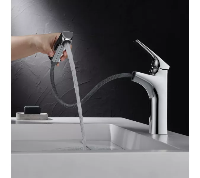 Смеситель для раковины Black&White UK7901C, Выбрать цвет: Хром, изображение 3