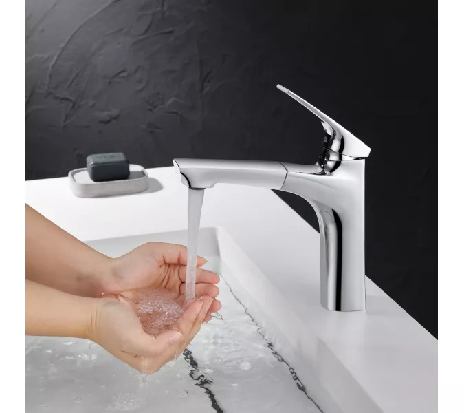 Смеситель для раковины Black&White UK7901C, Выбрать цвет: Хром, изображение 2