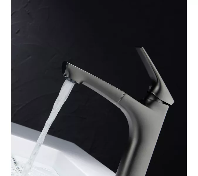 Смеситель для раковины Black&White UK7901MG, Выбрать цвет: Оружейная сталь, изображение 5