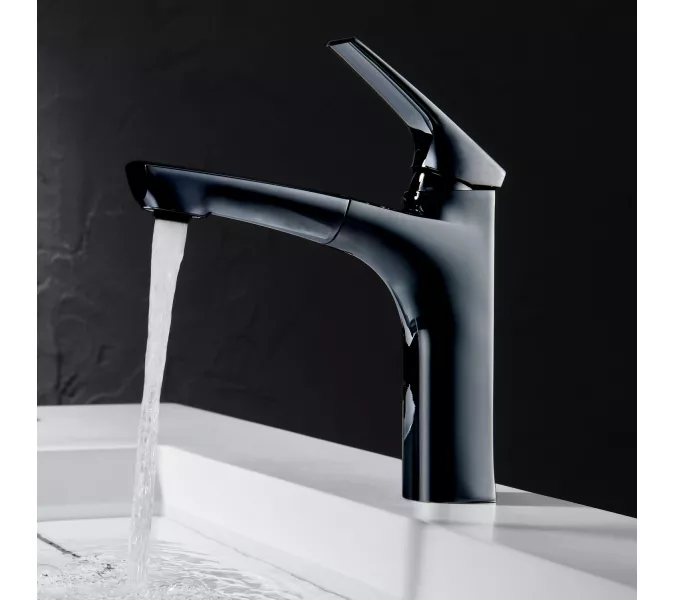 Смеситель для раковины Black&White UK7901B, Выбрать цвет: Черный, изображение 2