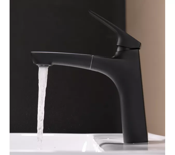 Смеситель для раковины Black&White UK7901B, Выбрать цвет: Черный, изображение 4