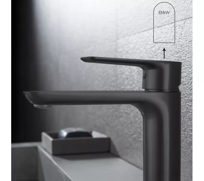 Смеситель для раковины Black&White UK8301B, изображение 5