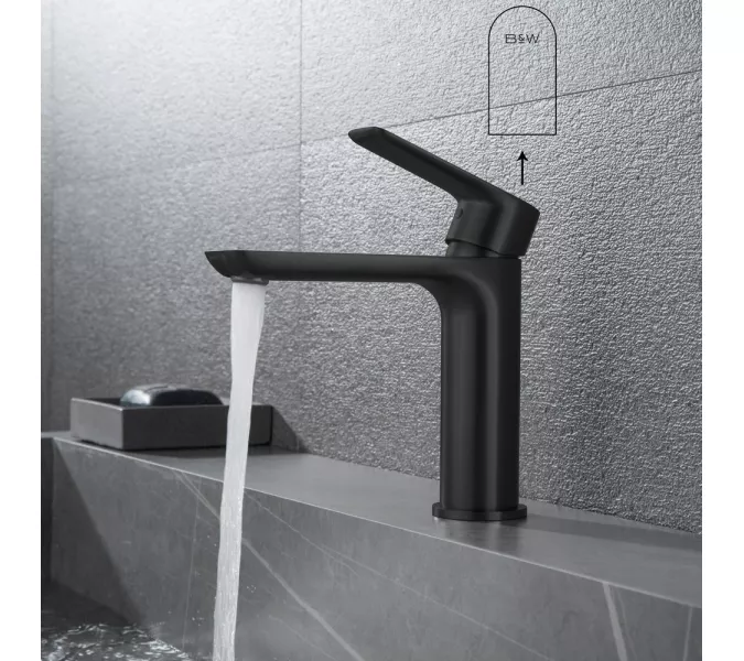 Смеситель для раковины Black&White UK8301B, изображение 4