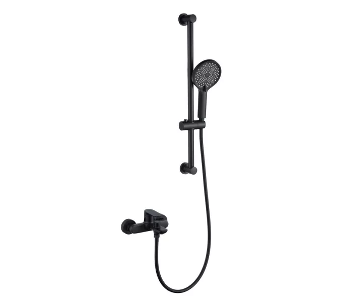 Смеситель для ванны (с лейкой и штангой - комплект) Black&White UK8303B, изображение 4