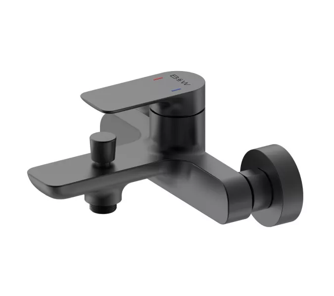 Смеситель для ванны (с лейкой и штангой - комплект) Black&White UK8303B, изображение 5