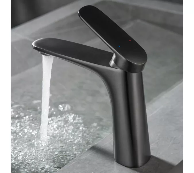 Смеситель для раковины Black&White UK8701MG, Выбрать цвет: Оружейная сталь, изображение 2