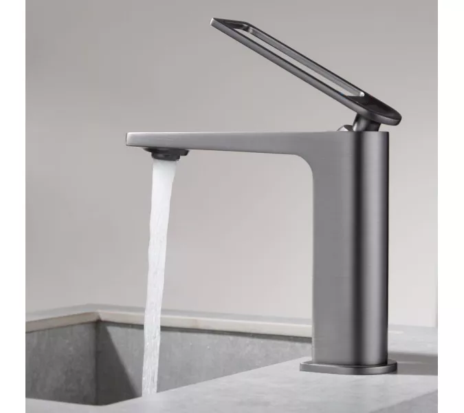 Смеситель для раковины Black&White UK9901MG, Выбрать цвет: Оружейная сталь, изображение 4