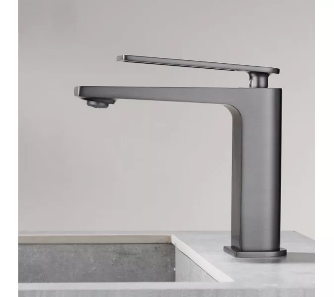 Смеситель для раковины Black&White UK9901MG, Выбрать цвет: Оружейная сталь