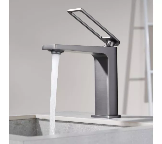 Смеситель для раковины Black&White UK9901MG, Выбрать цвет: Оружейная сталь, изображение 2