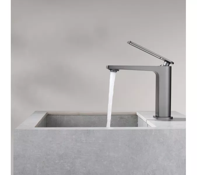 Смеситель для раковины Black&White UK9901MG, Выбрать цвет: Оружейная сталь, изображение 6