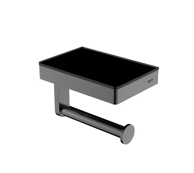 Полка и держатель для туалетной бумаги Black & White GA-9620GM, Выбрать цвет: Оружейная сталь