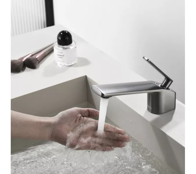 Смеситель для раковины Black&White GF-7104-GM, Выбрать цвет: Оружейная сталь, изображение 10