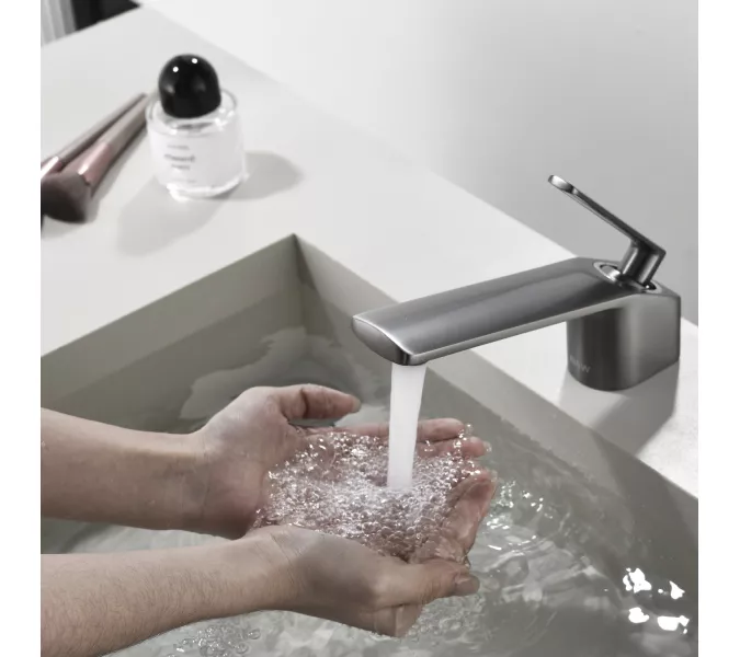 Смеситель для раковины Black&White GF-7104-GM, Выбрать цвет: Оружейная сталь, изображение 9