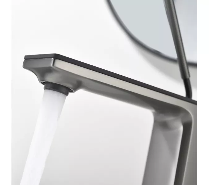 Смеситель для раковины Black&White GF-7105-GM, Выбрать цвет: Оружейная сталь, изображение 8