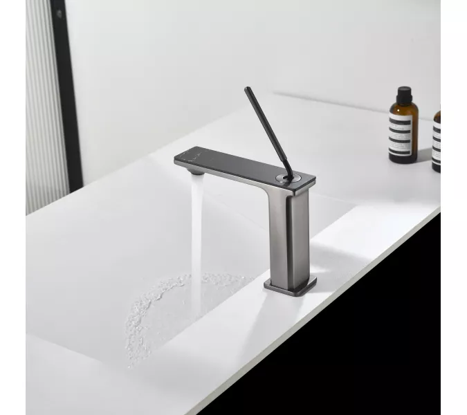 Смеситель для раковины Black&White GF-7105-GM, Выбрать цвет: Оружейная сталь, изображение 3