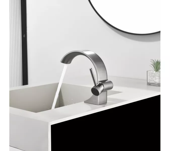 Смеситель для раковины Black&White GF-7106-GM, Выбрать цвет: Оружейная сталь, изображение 6