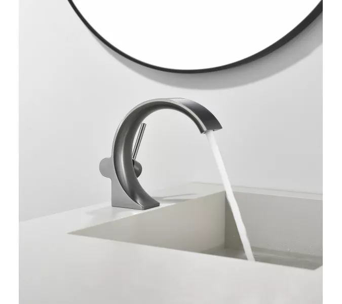 Смеситель для раковины Black&White GF-7106-GM, Выбрать цвет: Оружейная сталь, изображение 5