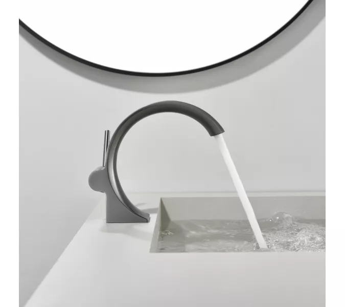 Смеситель для раковины Black&White GF-7106-GM, Выбрать цвет: Оружейная сталь, изображение 4