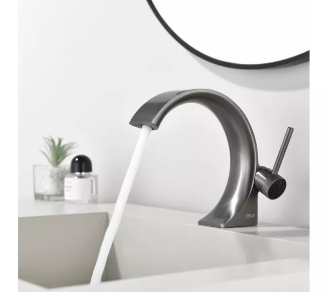 Смеситель для раковины Black&White GF-7106-GM, Выбрать цвет: Оружейная сталь, изображение 3